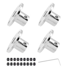 4 Pieces 6mm Flange Coupling Connector, Rigid Flange Shaft Coupling Shaft