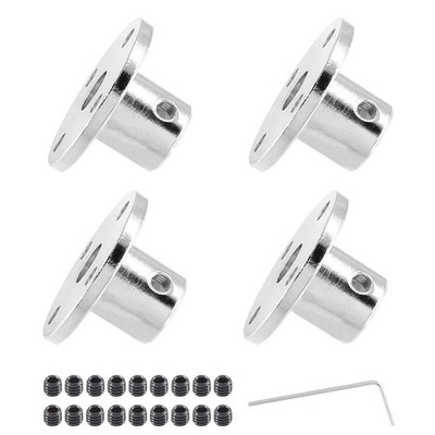 4 Pieces 6mm Flange Coupling Connector, Rigid Flange Shaft Coupling Shaft