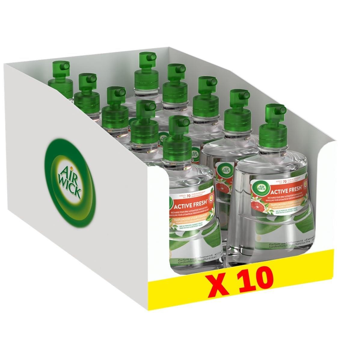 Air Wick Lot de 10 Recharges de spray automatique 250ml pour une maison toujours fraîche