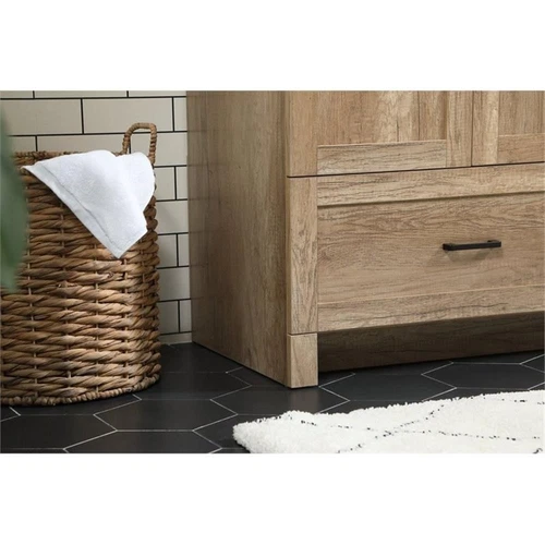 Elegant Decor Soma 42" Aluminum MDF Single Bathroom Vanity in Natural Oak - Picture 5 of 8