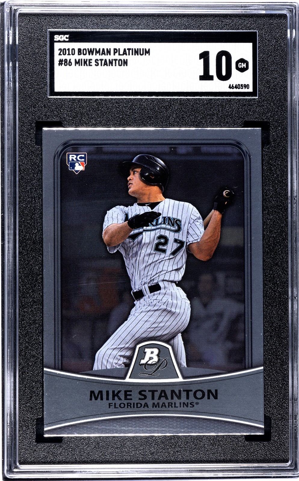 2010 Bowman Platinum #86 Mike Giancarlo Stanton Rookie SGC 10 GEM MINT RC