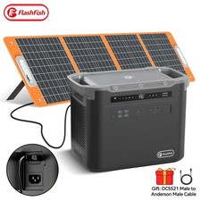 Flashfish S25 2000W 1997Wh Portable Power Station with 100W 18V Solar panel Kit