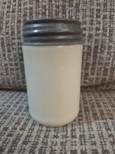 Rare Antique White Mason Glass Pint Canning Jar with Zinc Lid