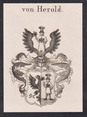 Herold Wappen coat of arms heraldry Heraldik Genealogie Kupferstich 1820