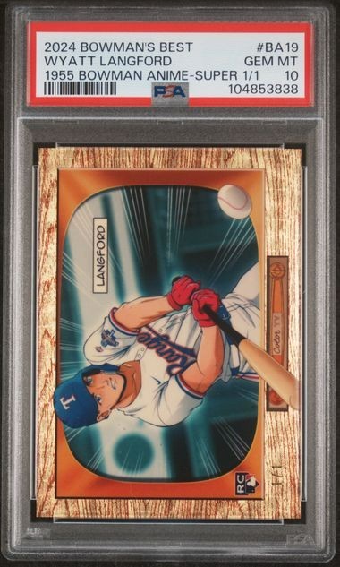 2024 Bowman's Best Wyatt Langford Bowman Anime Superfractor Rookie 1/1 PSA 10