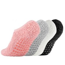 4 Pairs Fuzzy Slipper Socks Womens,Warm Cozy Non-Slip Grey/White/Black/Pink