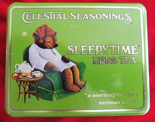 Vintage Celestial Seasonings SLEEPYTIME HERB TEA Collectible TIN BOX 1982