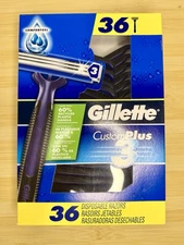 34pcs Gillette Custom Plus 3 Dispsable Men's Shaving Razors