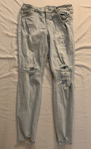 mid rise distressed rockstar super skinny jeans