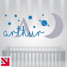 PERSONALISED Custom NAME Wall Sticker Baby Kids Nursery Boys Bedroom Decal