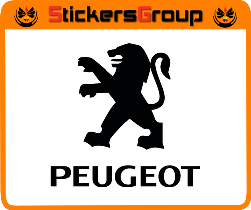 COPPIA ADESIVI PEUGEOT LOGO E SCRITTA IN VINILE