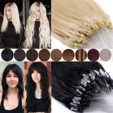 Invisible Micro Loop Tips Ring Beads Link Human Hair Extensions Pre Bonded ASP