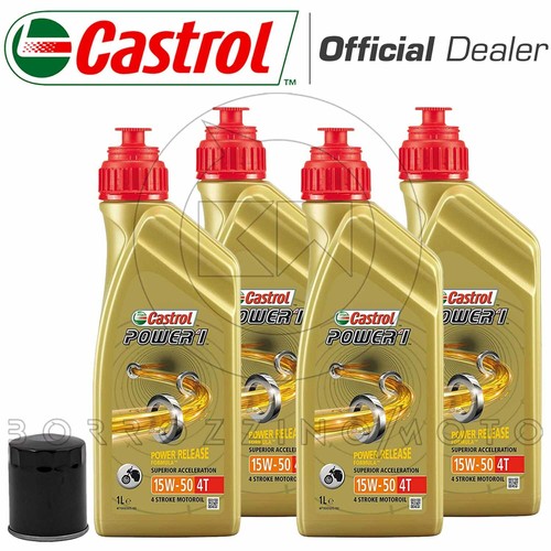 OIL CUTTING KIT 4 LT CASTROL 15W50 + OIL FILTER BMW 1000 HP4 1000 2015 - Picture 1 of 2
