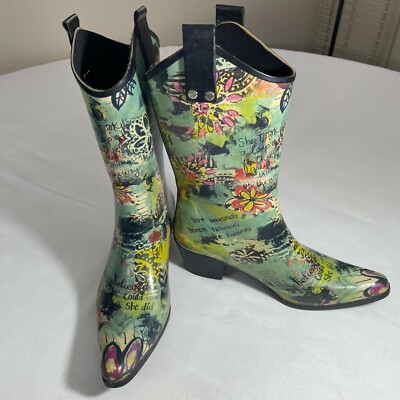 Bee Hives Rain Cowboy Boots 