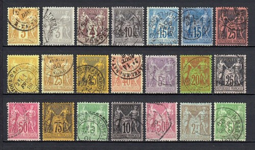 France 1876/1890 - Belle collection au type Sage COTE 1.150 € - TB D'ASPECT - Picture 3 of 3