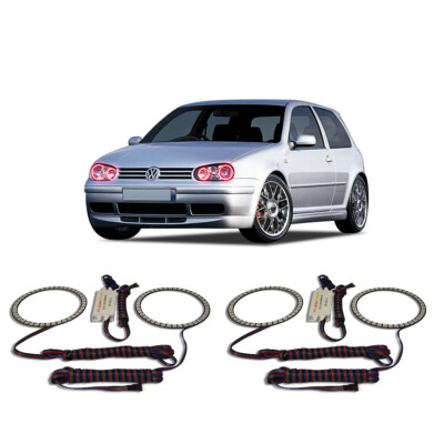 Bright Red Angel Eye Headlight Halo kit for Volkswagen Golf 99-06