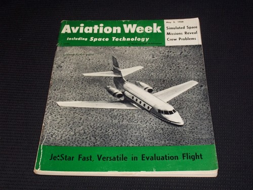 1958 MAY 5 AVIATION WEEK MAGAZINE - LOCKHEED CL-329 JETSTAR FRONT COVER ...