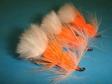 FLY FISHING FLIES - Fl. Orange BABINE SPECIAL EGG CLUSTER Flies size #4 (6 pcs.)