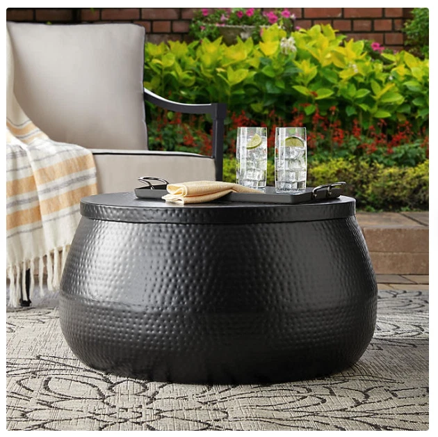 Member s Mark Metal Hammered Coffee Table with Black Coated Finish