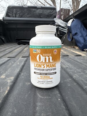 OM Mushroom Superfood Lion's Mane Supplement 150 Capsules 2000mg EXP 7/2026