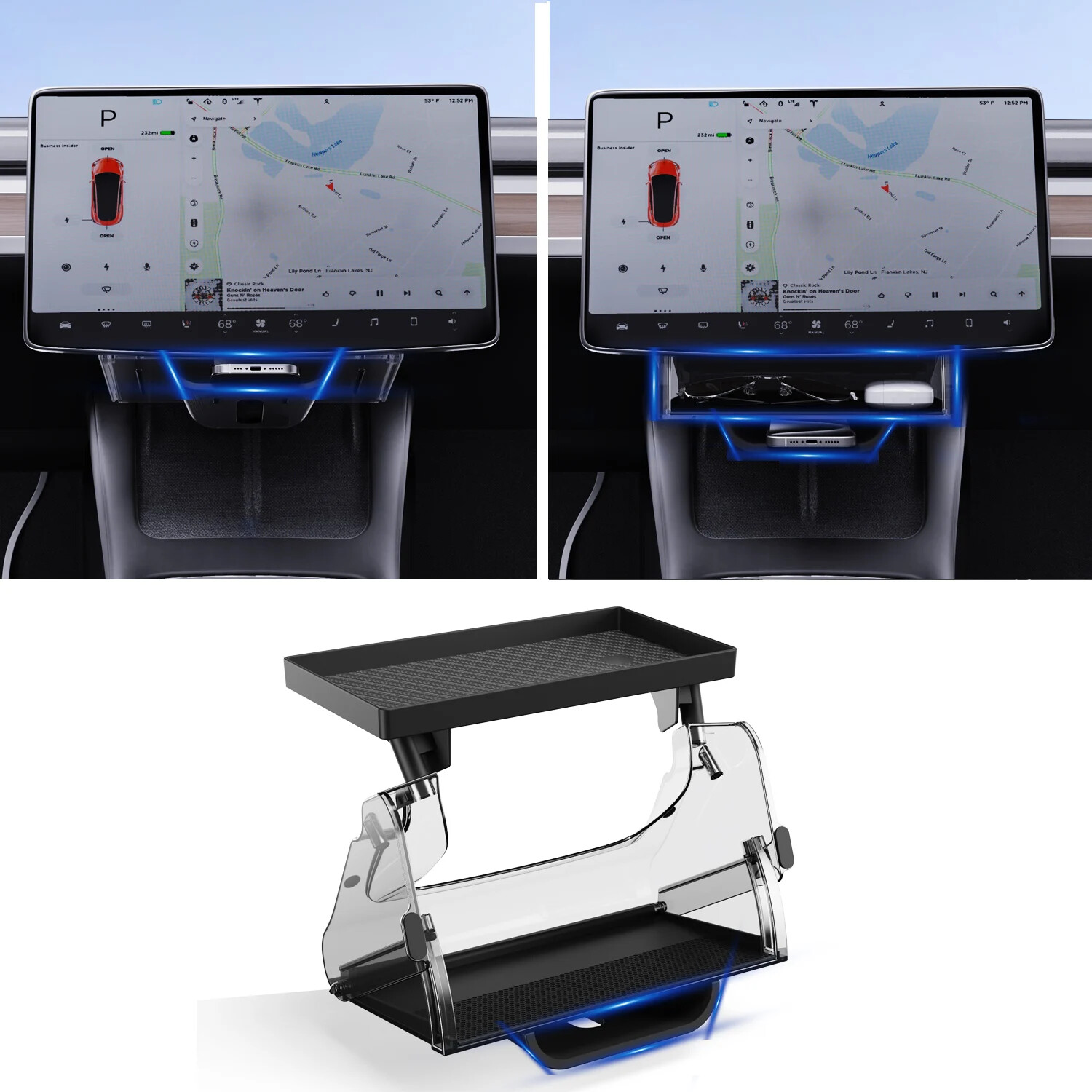 Center Console Organizer for Tesla Model Y 2016 - 2024 Model 3 16-23 Accessories