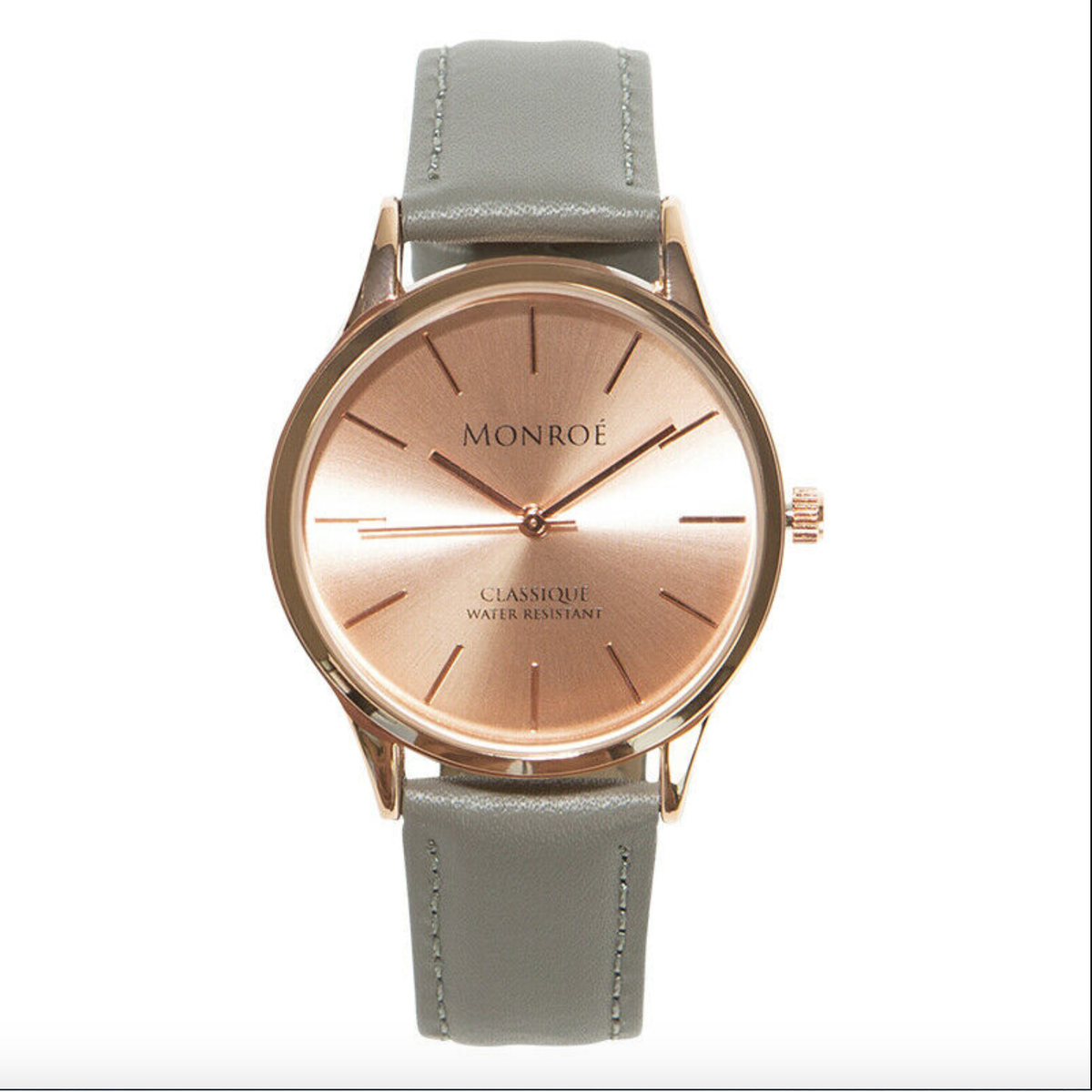 NWT Monroe Classique Watch Monroe Classique Watch Sunburst Solerose Gray Leather Band  main image 4