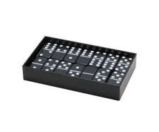 Dominoes Double 6 Six Standard Size Black Tile Set New 