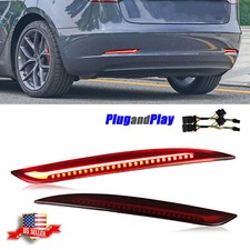 Led Light Drl Brake Rear Bumper Reflector Wturn Red For Tesla Model 3 2017-2023