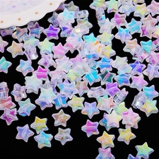 Grevosea 200pcs Acrylic Star Beads, Star Shape Charming Beads 10mm AB Star Be...