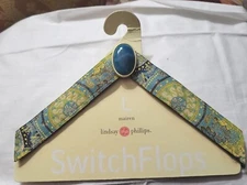 LINDSAY PHILLIPS Swtichflops Straps "Mairen" turquoise blue Beige Gold L 9/10/11