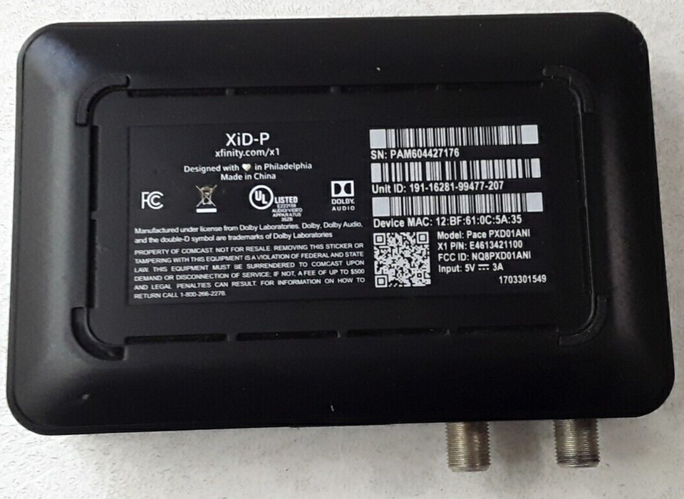 WORKING Xfinity XiDP Pace PXD01ANI Black HDMI Port Comcast Top Cable