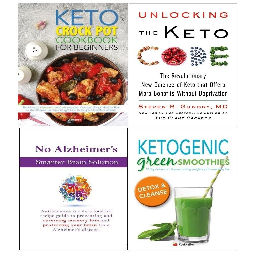 Keto Crock Pot,Unlocking Keto Code,No Alzheimer Smarter,Green Smoothies 4 Books - Image 3