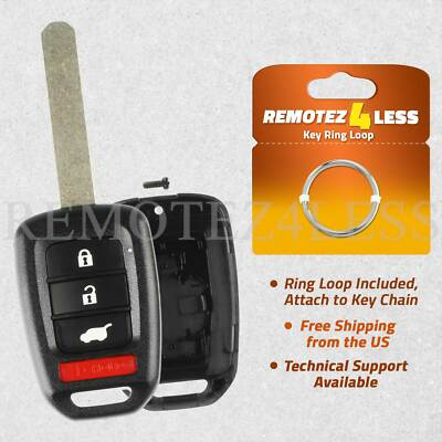 #ad For 2017 2018 2019 2020 2021 Honda Civic Replacement Shell Case Pad Remote 4b $6.95