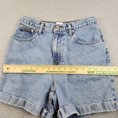 VTG Calvin Klein Denim Mom Shorts Womens 8 Blue Stone Wash High Rise 90s Cuffed - Picture 5 of 12