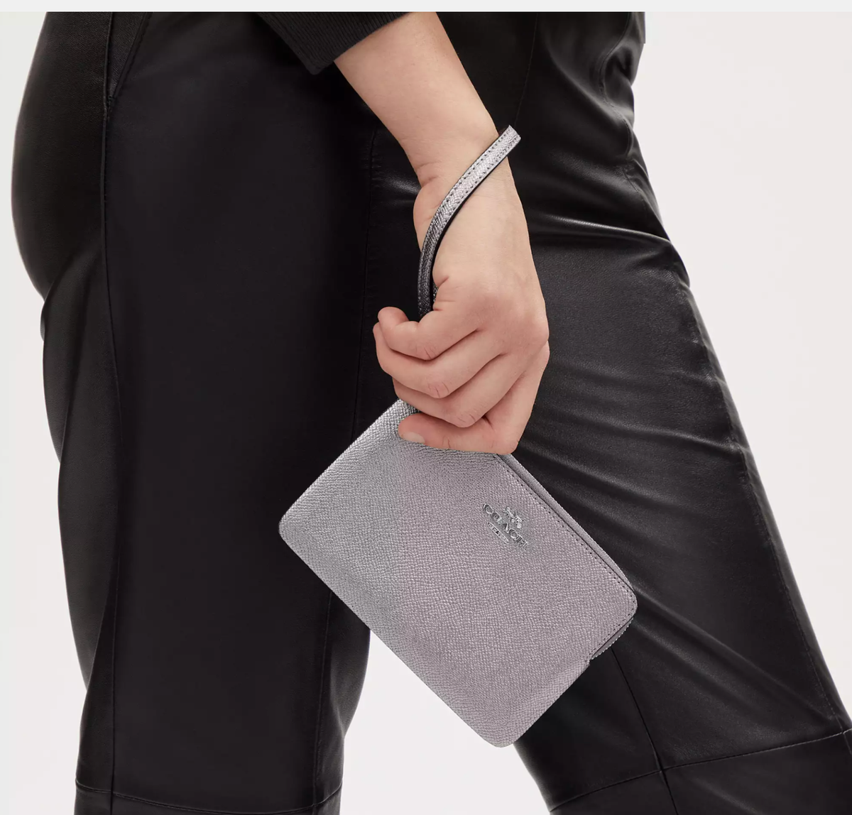 Coach Corner Zip Wristlet Metallic Leather CP439 NWT | eBay