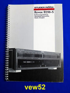 Revox b250-s "Manual" User Manual mode d' emploi ** Top ** (046) | eBay