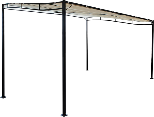 Milanihome.It - Gazebo Pergola a Parete 3X4 in Metallo Nero Con Telo Beige per E - Foto 7 di 12
