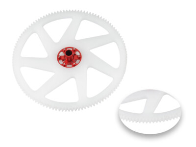 Microheli CNC Delrin Main Gear w/ Aluminum Hub set (RED) -?WLTOYS V950