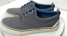 SPERRY STRIPER II CVO SC GREY/GRAY/BLUE LACE BOAT SHOES MENS SZ 8 M