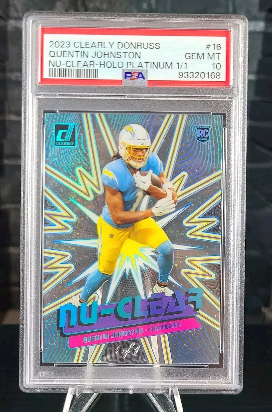 Quentin Johnston Panini Clearly Donruss NU-Clear #16 Holo Platinum 1/1