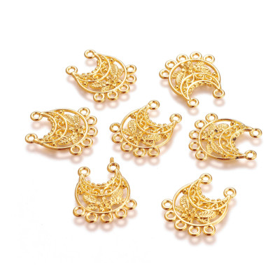 10pcs Alloy Filigree Moon Chandeliers 1/9 Loop Antique Bronze Link Findings 50mm 10pcs Alloy Filigree Moon Chandeliers 1/9 Loop Antique Bronze Link Findings 50mm