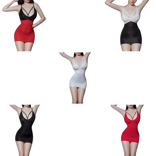 Women Sexy Mesh See-through Mini Dress Sleeveless Bodycon Dresses Party Clubwear - Picture 3 of 50