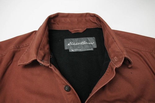 EDDIE BAUER Jacket Men's MEDIUM Lined Overshirt Polo Neck Pocket Button Closure - Picture 4 of 11