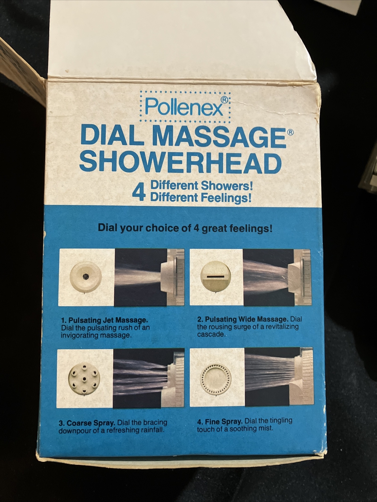 VTG 1980s Pollenex Dial Massage Massaging Shower head 4 Settings Open