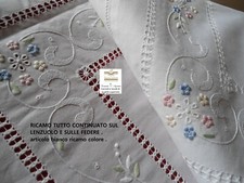lenzuola complete con sotto ricamate a mano , qualità superiore 100% cotone
