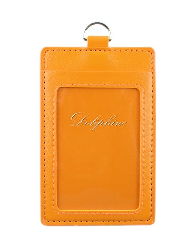Vertical ID Badge Holder 4 layers PU Leather with 1 ID Window and 1 Card Slot - Picture 37 of 42