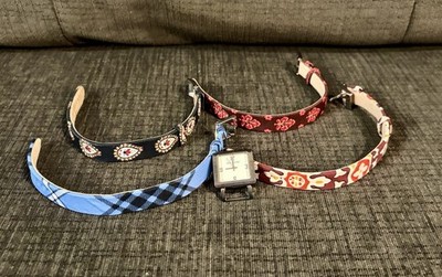 Vera Bradley Wrist Watch Set With 4 Interchangeable Bands Quartz Wristwatch
