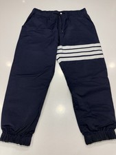 Thom Browne Men  s Shiny Four Bar Track Pant In Navy Size 32  x 23  MSRP 1,050
