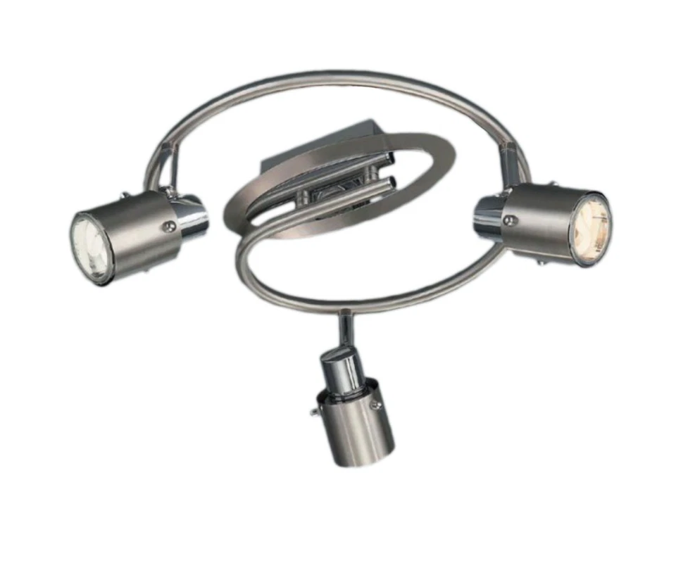 Energiespar Spotspirale 3 Flammig Stahl gebürstet Schwenkbar 3x7W - Bild 2 von 3