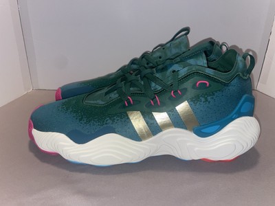Adidas Size 15 Trae Young 3 Green Gold Pink 96  Olympics Basketball Shoe IE9301